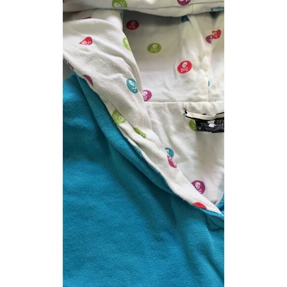 Zoo York Blue Short Sleeve Hoodie with Skull Print Lining - Picture 3 of 7